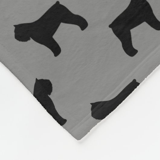 Silhouette-Muster-Grau Bouvier DES Flandres Fleecedecke (Ecke)