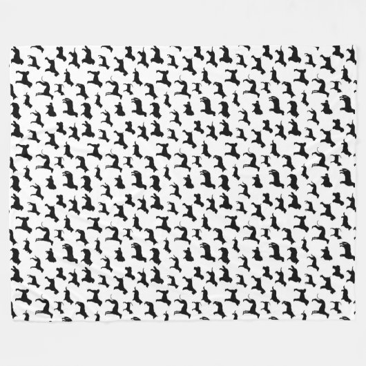 Silhouette Muster, Schwarz Fleecedecke (Vorderseite (Horizontal))