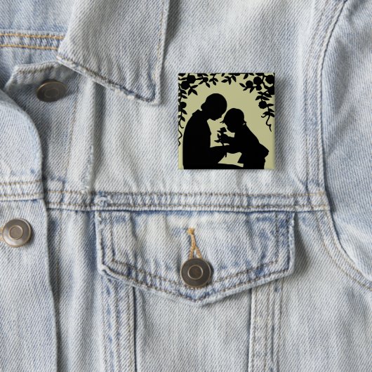 Silhouette-Mutter u. Kinderknopf Button (Beispiel)