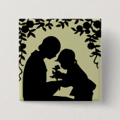 Silhouette-Mutter u. Kinderknopf Button (Vorderseite)