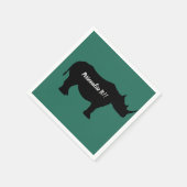 Silhouette Nashorn Serviette (Ecke)