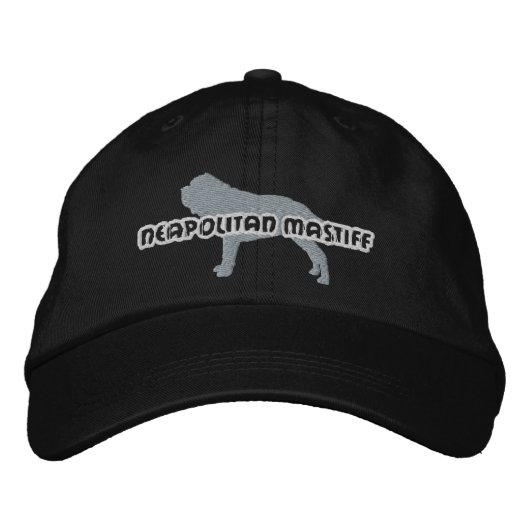 Silhouette Neapolitan Mastiff bestickter Hut (Vorderseite)