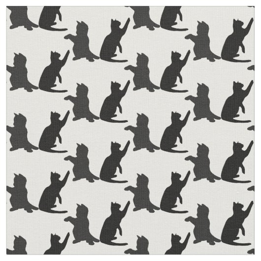 Silhouette Niedlich Kitten Katzen spielen Stoff (Nahaufnahme)
