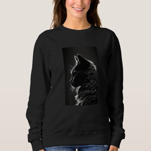 Silhouette of a black cat Premium Sweatshirt (Vorderseite)