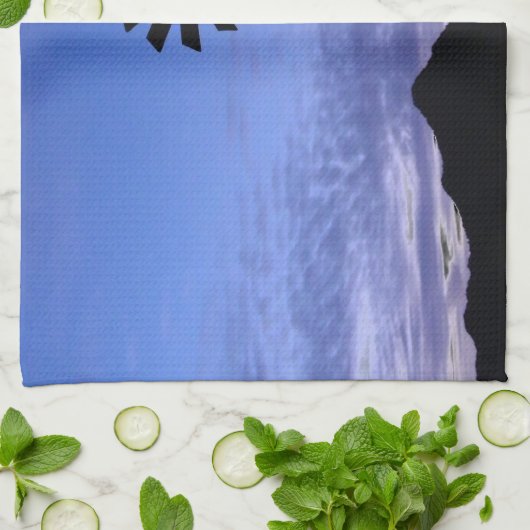 Silhouette of a windmill geschirrtuch (Gefaltet)