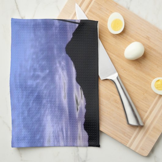 Silhouette of a windmill geschirrtuch (Viertel Falte)