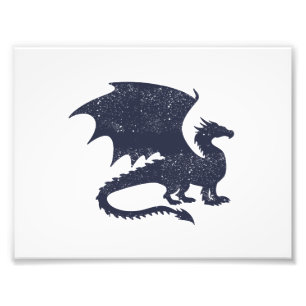 Silhouette of Dragon - Choose background color Fotodruck