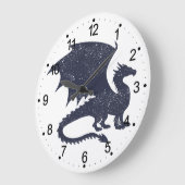 Silhouette of Dragon - Choose background color Große Wanduhr (Winkel)