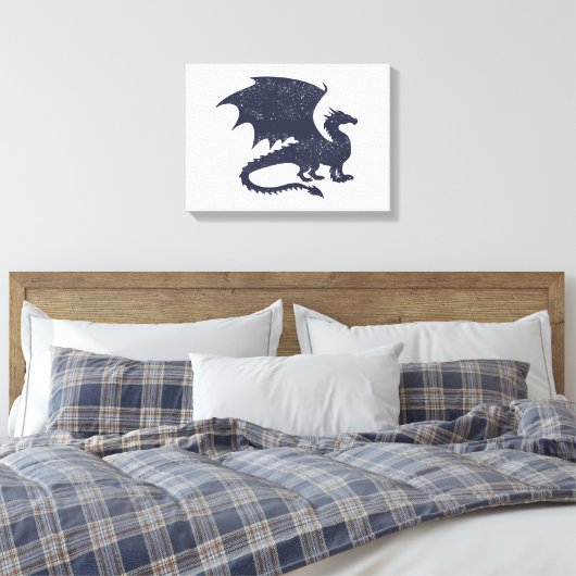 Silhouette of Dragon - Choose background color Leinwanddruck (Insitu (Schlafzimmer))