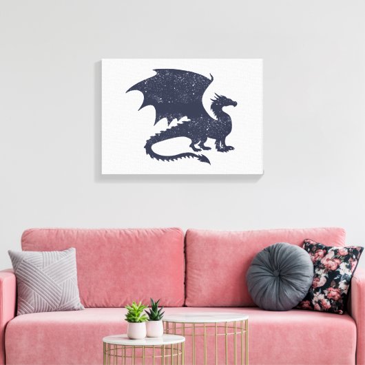 Silhouette of Dragon - Choose background color Leinwanddruck (Insitu (Wohnzimmer))