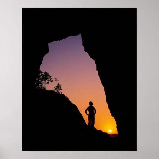 Silhouette of hiker, Point of the Arches, Poster (Vorne)