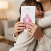 Silhouette of Mom and Daughter Minimalist Elegant Karte