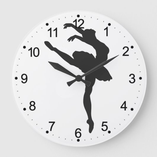 Silhouette of the Ballerina Große Wanduhr (Vorderseite)