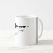 Silhouette of the peninsula Zingst, Darß and Fisch Kaffeetasse (VorderseiteRechts)