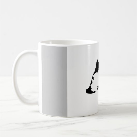 Silhouette of the peninsula Zingst, Darß and Fisch Kaffeetasse (Links)