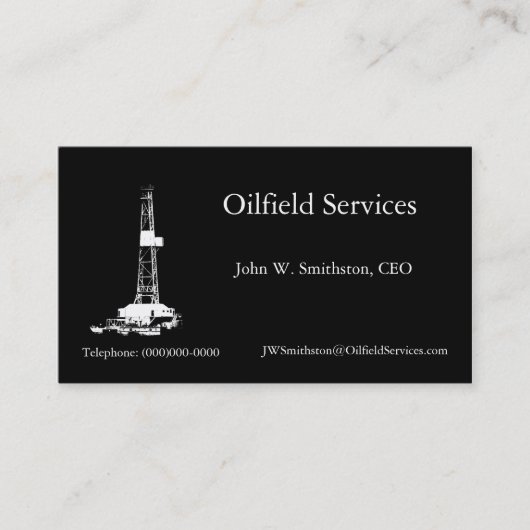 Silhouette-Ölplattform-Geschäfts-Karte Visitenkarte (Vorderseite)