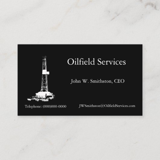 Silhouette-Ölplattform-Geschäfts-Karte Visitenkarte (Vorderseite)