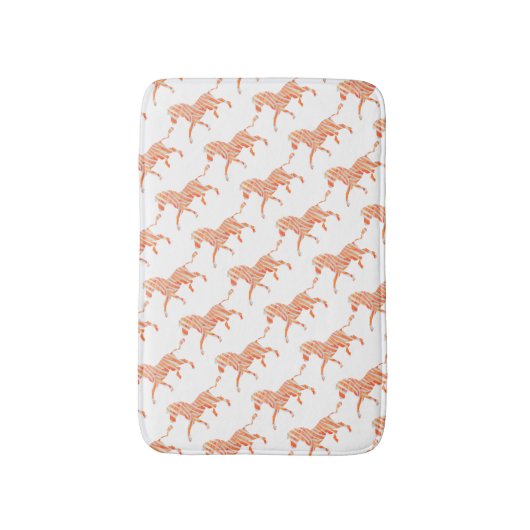 Silhouette Orange und White Zebra Badematte (Vorderseite Vertikal)