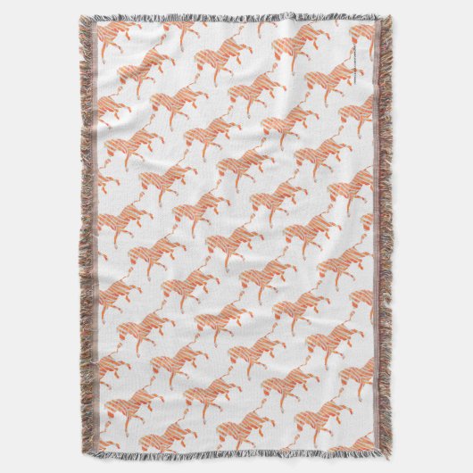 Silhouette Orange und White Zebra Decke (Vorderseite Vertikal)