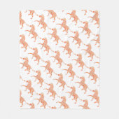 Silhouette Orange und White Zebra Fleecedecke (Vorderseite)