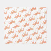Silhouette Orange und White Zebra Fleecedecke (Vorderseite (Horizontal))