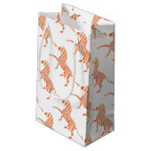 Silhouette Orange und White Zebra Kleine Geschenktüte (Rückseite Schrägansicht)
