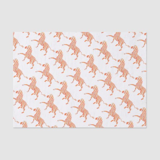 Silhouette Orange und White Zebra Seidenpapier (Vorderseite)