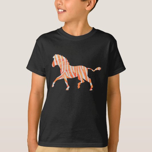Silhouette Orange und White Zebra T-Shirt (Vorderseite)