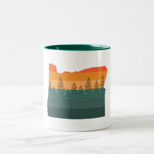 Silhouette Oregon Tree Zweifarbige Tasse