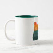Silhouette Oregon Tree Zweifarbige Tasse (Links)