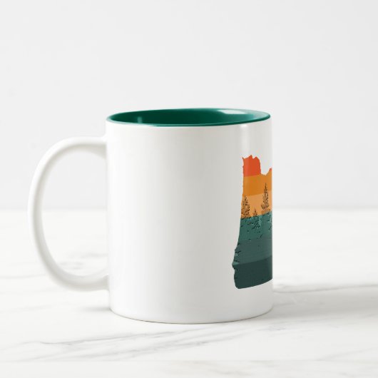 Silhouette Oregon Tree Zweifarbige Tasse (Links)