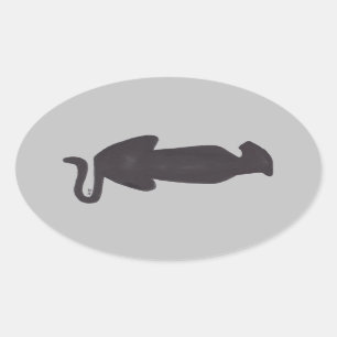 Silhouette-Oval-Aufkleber Ovaler Aufkleber