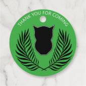 Silhouette Owl, Ferns und Rote Blätter Geschenkanhänger (Rückseite)