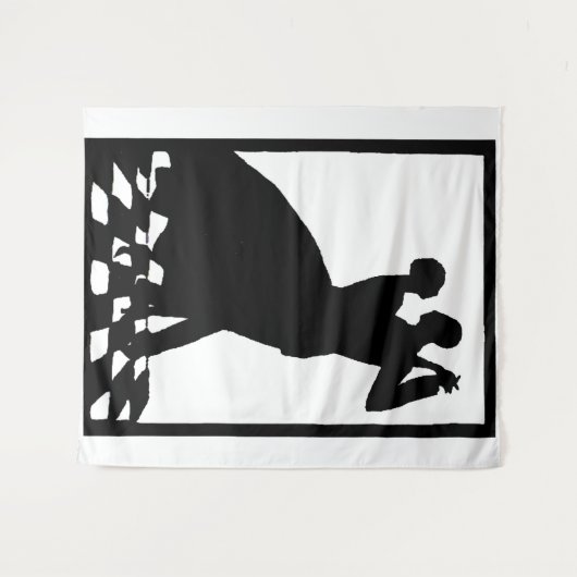 Silhouette-Paar tanzt im Dunkeln Wandteppich (Vorderseite (Horizontal))