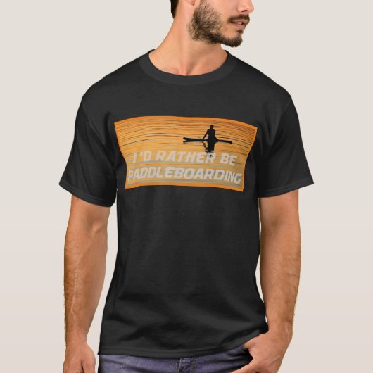 Silhouette Paddelboarder friedlicher Sonnenunterga T-Shirt (Vorderseite)