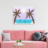 Silhouette Palm und Lavender Sky Leinwanddruck (Insitu (Wohnzimmer))