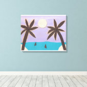 Silhouette Palm und Lavender Sky Leinwanddruck (Insitu (Holzboden))