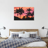 Silhouette Palmen, Hawaii Leinwanddruck (Insitu (Schlafzimmer))
