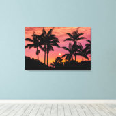 Silhouette Palmen, Hawaii Leinwanddruck (Insitu (Holzboden))