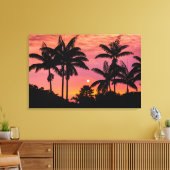 Silhouette Palmen, Hawaii Leinwanddruck (Insitu (Wohnzimmer))