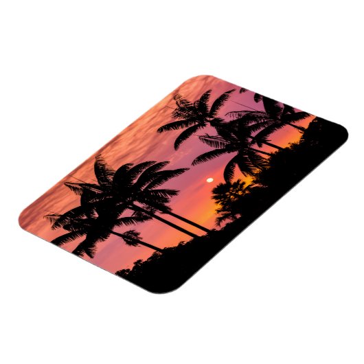 Silhouette Palmen, Hawaii Magnet (Linke Seite)