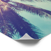 Silhouette Palmen, Sonnenuntergang abstrakt. Poster (Ecke)