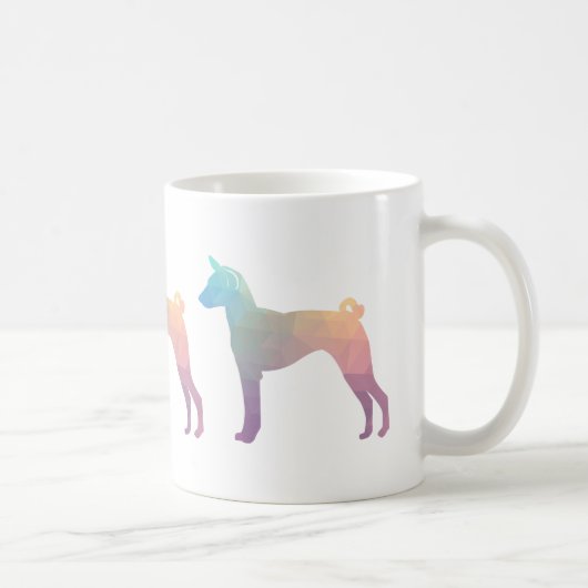 Silhouette Pastell der geometrischen Basenji-Muste Kaffeetasse (Rechts)