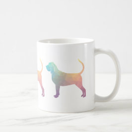 Silhouette Pastellfarben des Bloodhound Geo-Muster Kaffeetasse