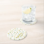 Silhouette Pattern Adult Any Age Birthday Runder Pappuntersetzer (Vor Ort)