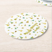 Silhouette Pattern Adult Any Age Birthday Runder Pappuntersetzer (Angewinkelt)