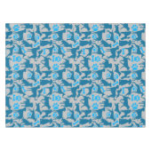 Silhouette Pattern.Blue.04 LGrey BG Tischdecke (Vorderseite (Horizontal))