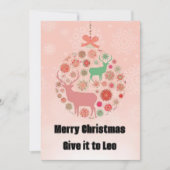 Silhouette-Pendelring aus dem Elch mit rosa Bor Einladung (Vorderseite)