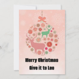 Silhouette-Pendelring aus dem Elch mit rosa Bor Einladung