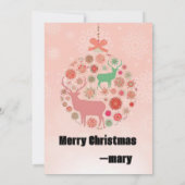 Silhouette-Pendelring aus dem Elch mit rosa Bor Einladung (Rückseite)